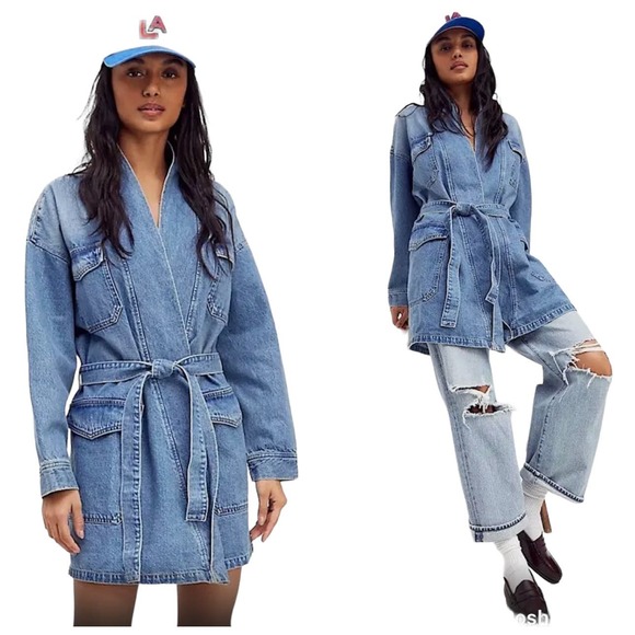 Boyish Dresses & Skirts - Free People Joaquin Kimono Jacket/Dress / Denim
